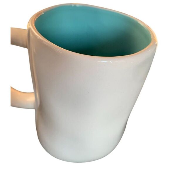 Rae Dunn Artisan Collection "Gulp" Mug White With Blue Interior - Picture 3 of 5